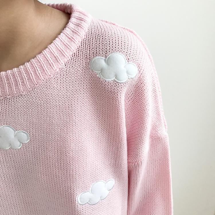 Pastel Kawaii Clouds Sweater