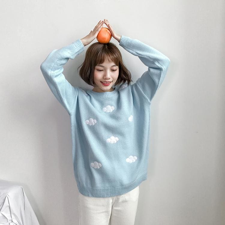 Pastel Kawaii Clouds Sweater