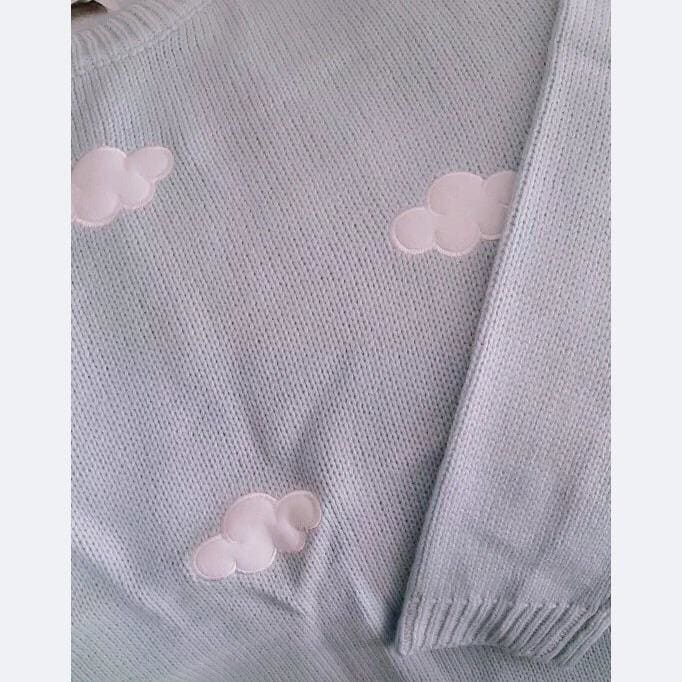 Pastel Kawaii Clouds Sweater