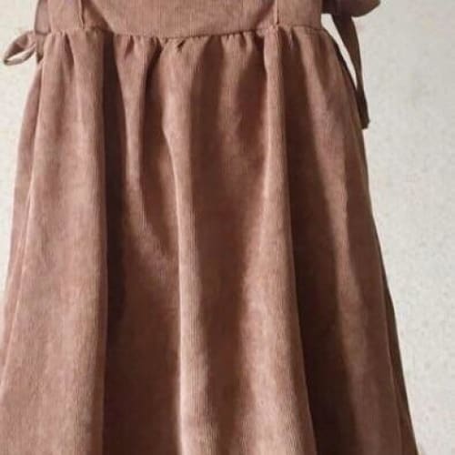 Pastel Kawaii Corduroy Pinafore Dolly Dress