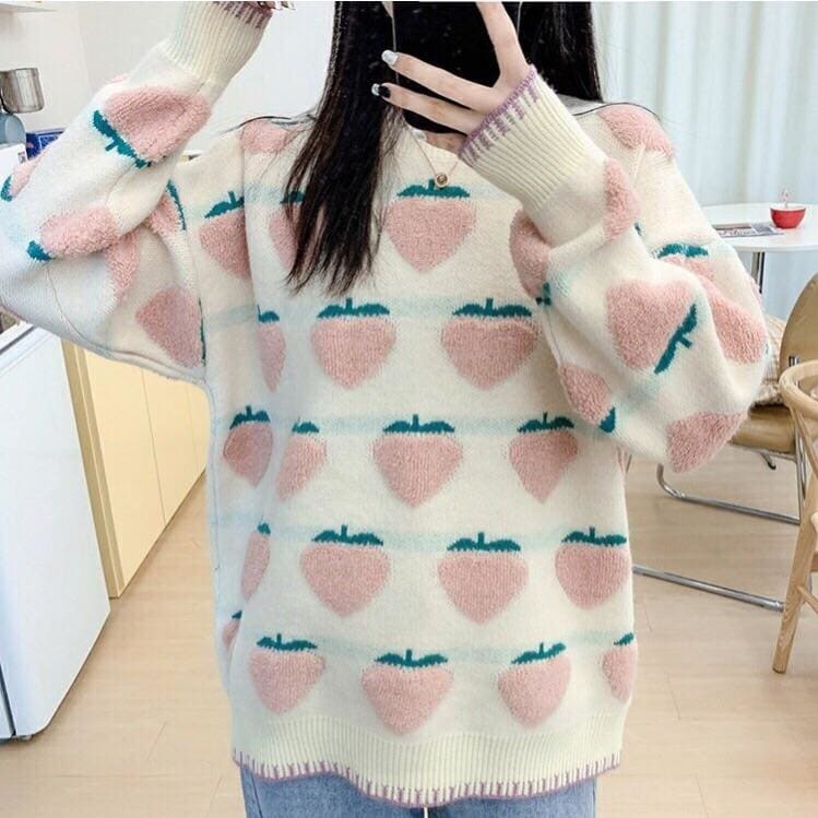 Pastel Peachberry Kawaii Aesthetic Sweater