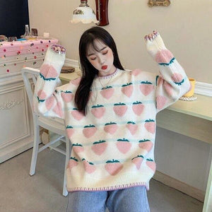Pastel Peachberry Kawaii Aesthetic Sweater