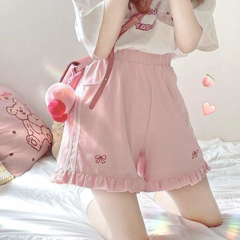 Pastel Pink Purple Kawaii Sweet Fashion Cute Shorts MK16103 