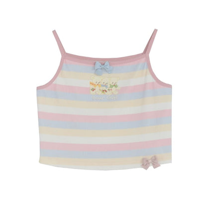 Pastel Rainbow Spaguetty Straps Bears Top ON630 - tank top