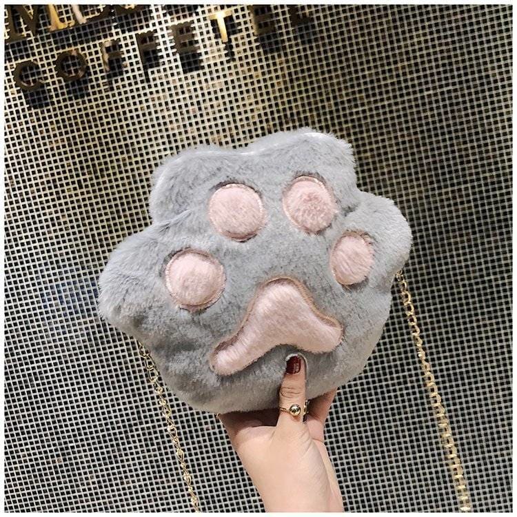 Paw Fluffy Bag - Gray - bag