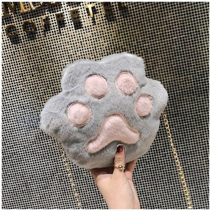 Paw Fluffy Bag - Gray - bag