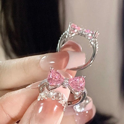 Pink Bow Ring - Lovesickdoe - As photo - ring