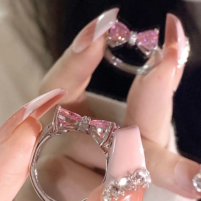 Pink Bow Ring - Lovesickdoe - As photo - ring