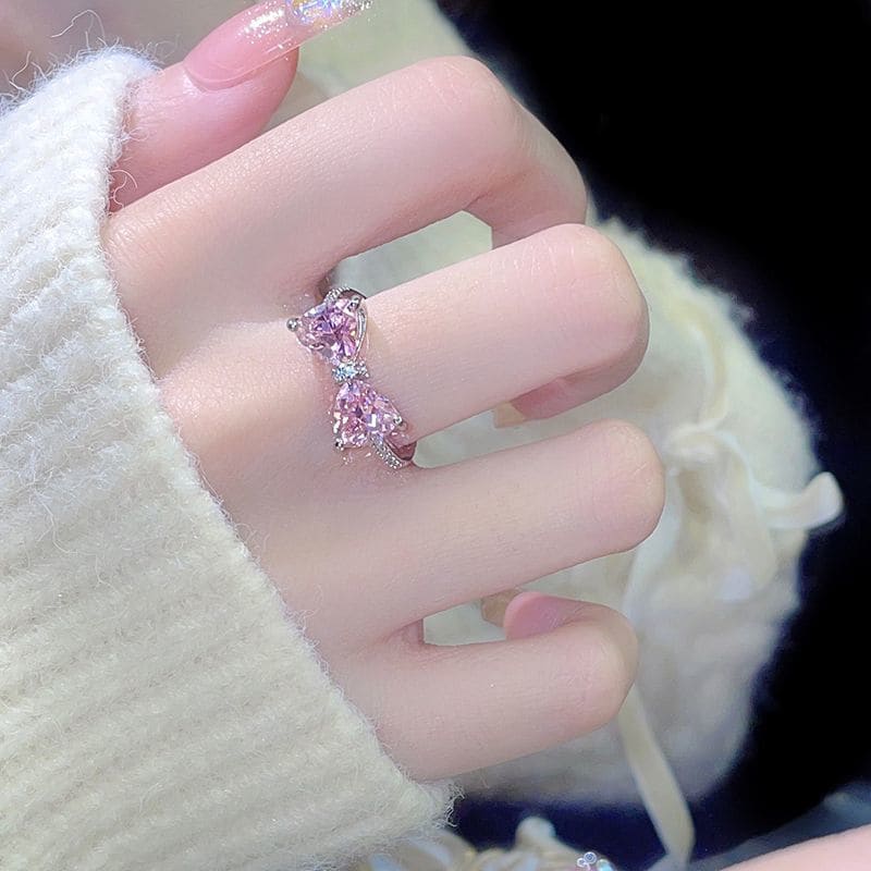 Pink Bow Ring - Lovesickdoe - As photo - ring