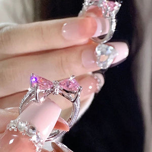 Pink Bow Ring - Lovesickdoe - As photo - ring