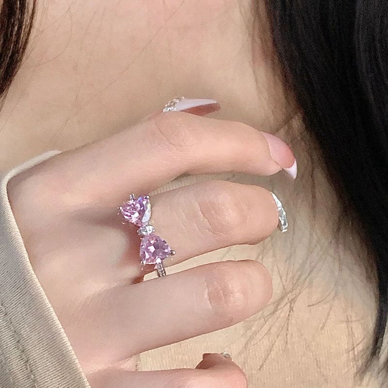 Pink Bow Ring - Lovesickdoe - As photo - ring