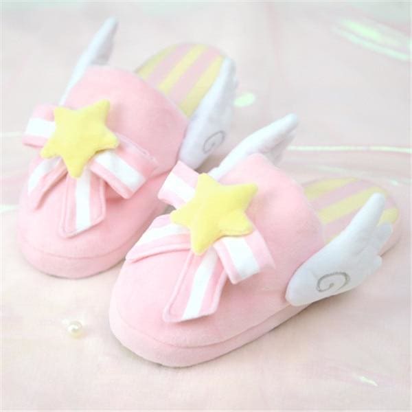 Pink Cute Card Captor MKkura Kinomoto MKkura Cosplay Fluffy Slippers MK0761 - KawaiiMoriStore