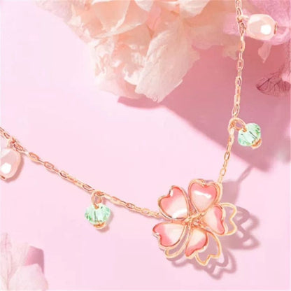 Pink Flower Necklace - necklace