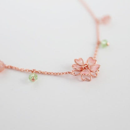 Pink Flower Necklace - necklace