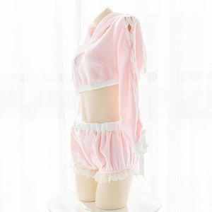 Pink Kawaii Paw Tail Homewear Lingerie MK14470 - Lingerie