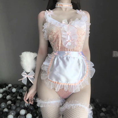 Pink Lace Lingeries Suit MK191 - KawaiiMoriStore