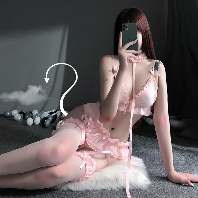 Pink Lingeries Suit MK202 - KawaiiMoriStore