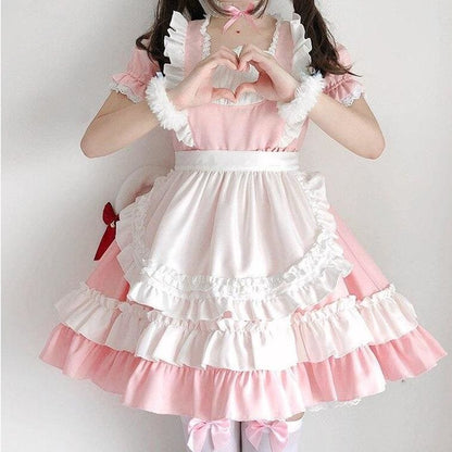 Pink Lolita Cat Maid Cosplay Dress MK15827 - KawaiiMoriStore