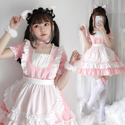 Pink Lolita Cat Maid Cosplay Dress MK15827 - KawaiiMoriStore