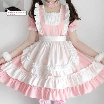 Pink Lolita Cat Maid Cosplay Dress MK15827 - KawaiiMoriStore