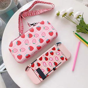Pink Strawberry Switch Case & Crossbody Bag MK15924 - KawaiiMoriStore