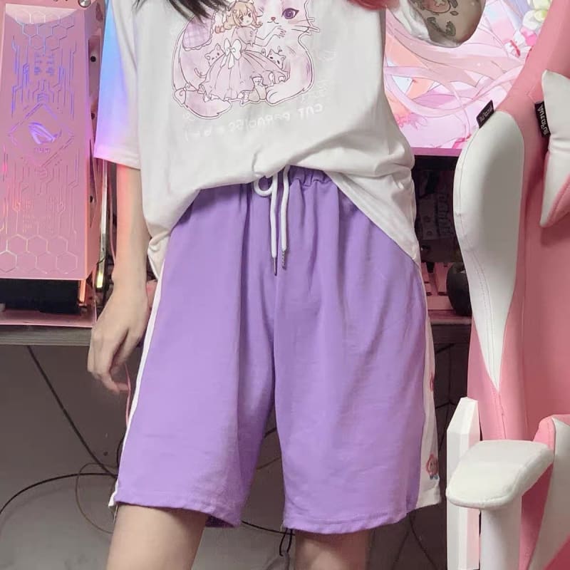 Pink/Beige/Purple Cute Peach Shorts MK15988 - KawaiiMoriStore