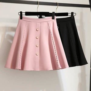Pink/Black Sweet Casual Cute Outfit 2 Piece Shirt Skirt Set MK16003 - KawaiiMoriStore