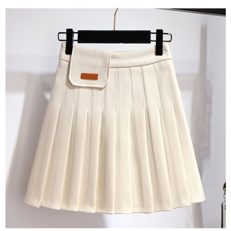 Pink/Gray/Apricot Pastel Uniform Plated Skirt Jacket White Blouse Black Tie Set MK15996 - KawaiiMoriStore