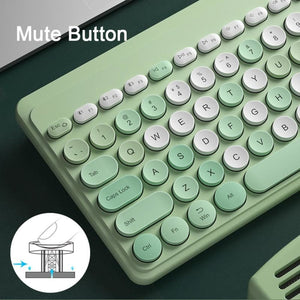 Pink/Green Mini Bluetooth Wireless Keyboard Mouse Set MM1271 - KawaiiMoriStore