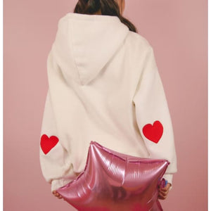 Pink/White Hoodie Thick Pullover MK13203 - KawaiiMoriStore