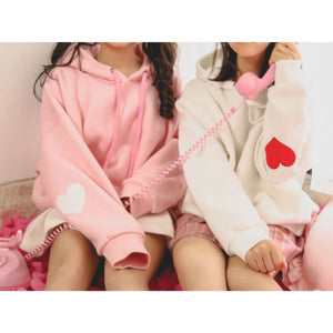 Pink/White Hoodie Thick Pullover MK13203 - KawaiiMoriStore