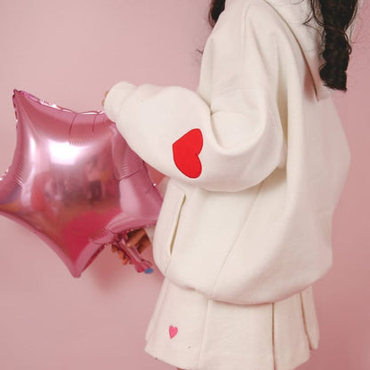 Pink/White Hoodie Thick Pullover MK13203 - KawaiiMoriStore