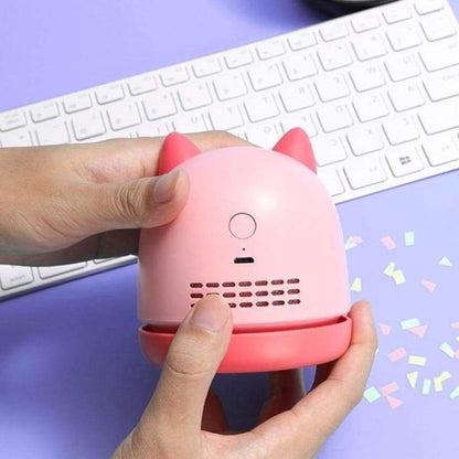 Pink/White Portable Mini Cute Cat Desk Vacuum Cleaner MM1712