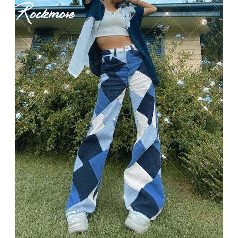 Plaid Wide Leg High Waist Cargo Pants - pants