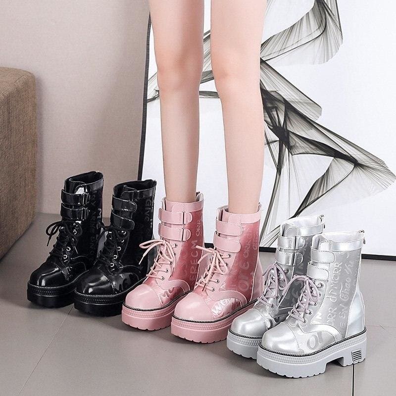 Platform Breathable Chunky Short Boots MK0798 - KawaiiMoriStore