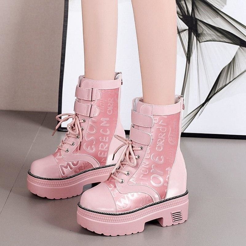 Platform Breathable Chunky Short Boots MK0798 - KawaiiMoriStore