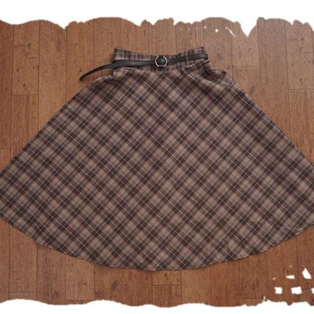 Pomme - Retro Doll’s Diagonal Plaid Skirt - Skirt