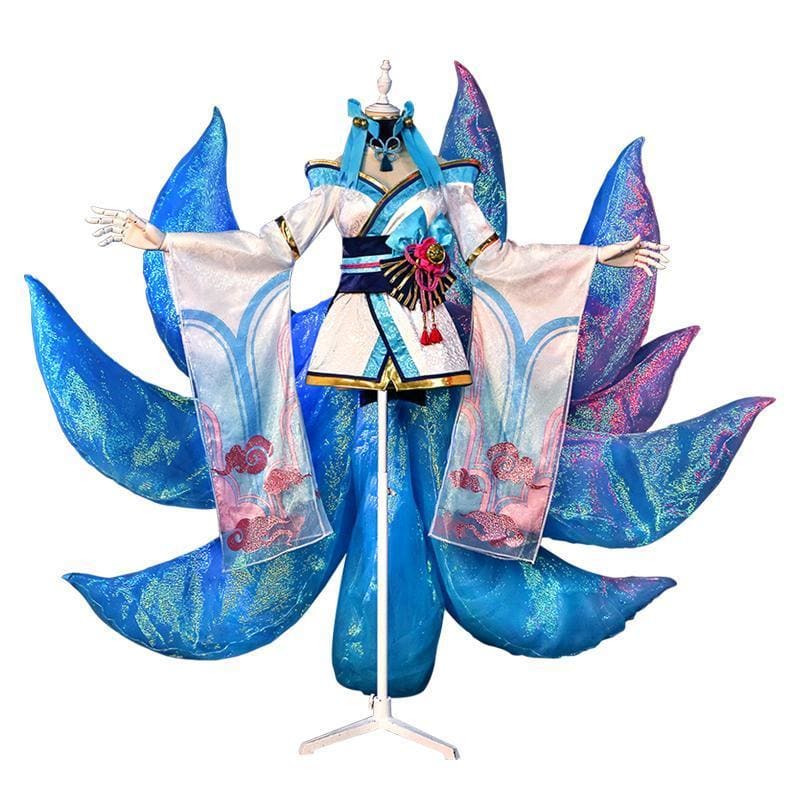 【Pre-Sale】LOL Ahri Original Version Lotus Flower Kimono Cosplay Costume MM0062 - KawaiiMoriStore
