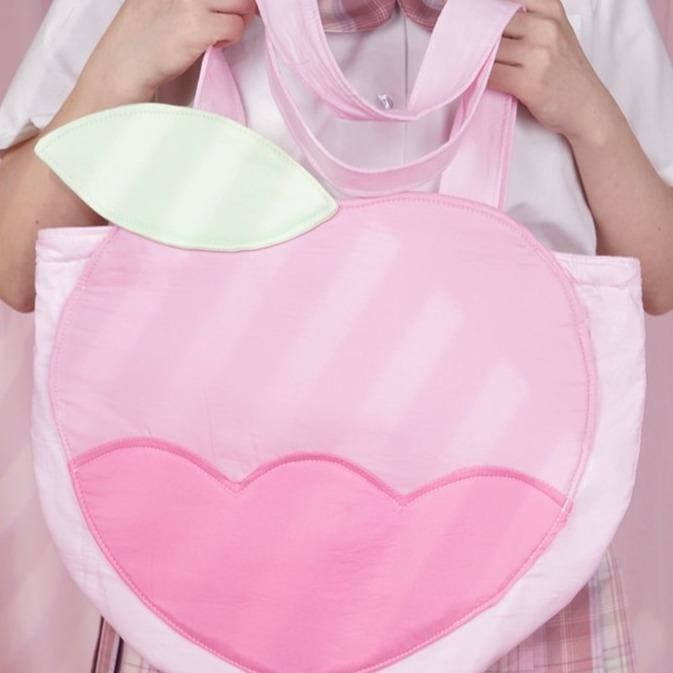 Preppy Style Cute Peach Handbag MK15966 - KawaiiMoriStore