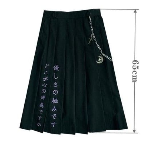 Preppy style Punk Gothic Girls Harajuku Black Pleated Skirts MM0585 - KawaiiMoriStore