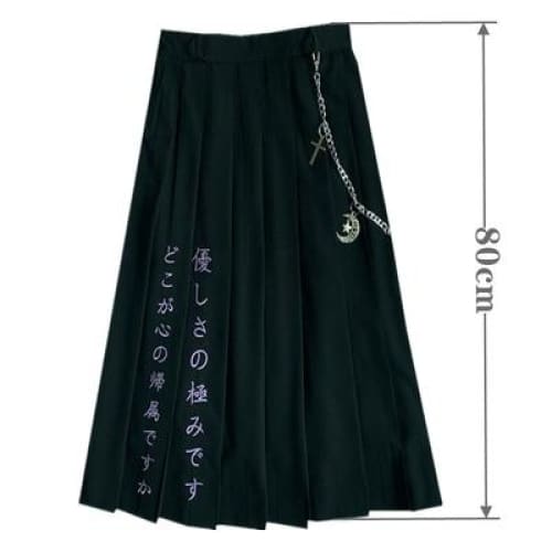 Preppy style Punk Gothic Girls Harajuku Black Pleated Skirts MM0585 - KawaiiMoriStore