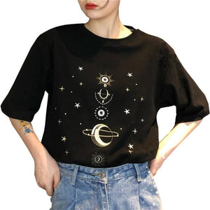 Winter Sweater Moon Star Embroidery Knitting Pullover BM114