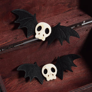 Gothic Lolita Skull Bat Black Wings Hair Clip MK17046