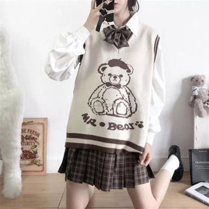 JK Cute Bear V-neck Sweater Vest BM042
