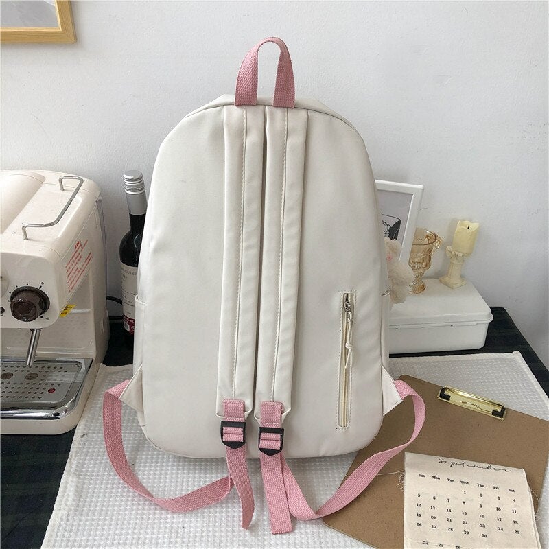 Kawaii Patchwork Large Capacity Waterproof Nylon Backpack MK17694