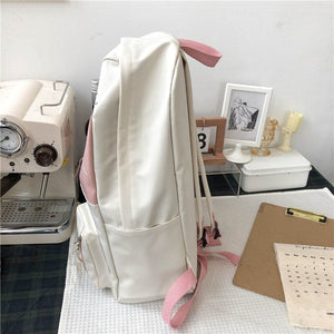 Kawaii Patchwork Large Capacity Waterproof Nylon Backpack MK17694