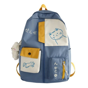 Kawaii Patchwork Large Capacity Waterproof Nylon Backpack MK17694
