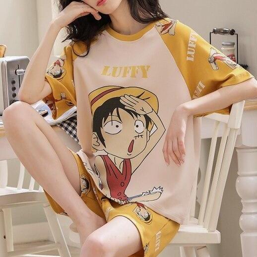 One Piece Luffy Short Sleeve Tops Shorts Pajamas Set MK16125