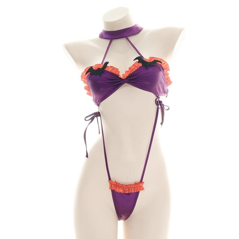 Kawaii Halloween Cute Cosplay Bikini Bodysuit Bats Set MK16374