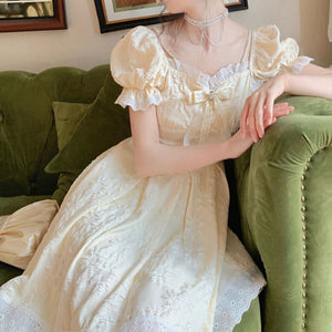 Sweet Kawaii Flower Bud Bowknot Lace Stitching Princess Dress MK17566